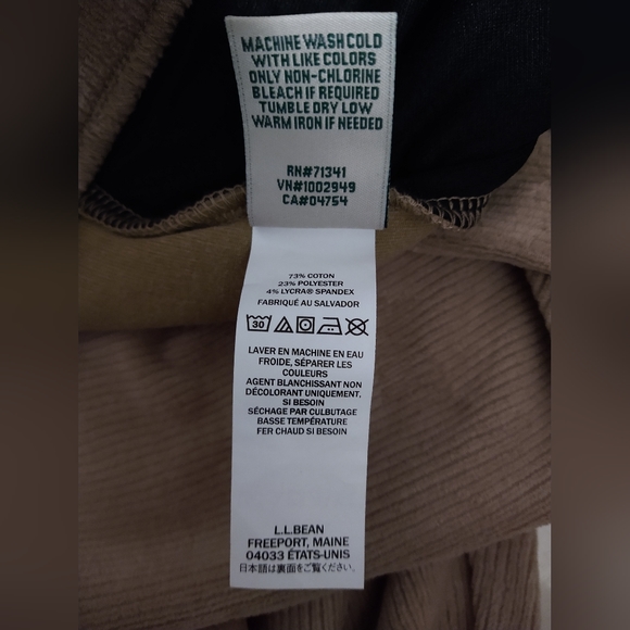 NWT LLBean Perfect Fit Knit Cords Straight Leg, Large Petite - Soft Khaki - Picture 3 of 8